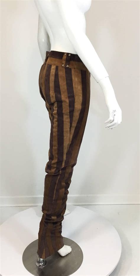 dolce and gabbana gisele suede leather striped flare pants at 1stdibs gisele leather pants