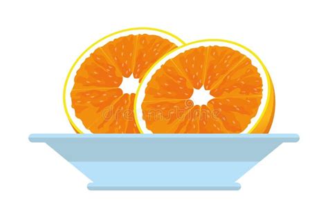 Half Orange Icon Cartoon Stock Vector Illustration Of Vegetarian