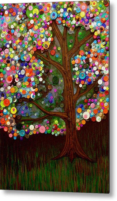 Button Tree 0007 Metal Print By Monica Furlow