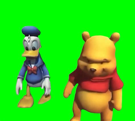 Donald Duck And Winnie The Pooh Dancing Green Screen Meme Template