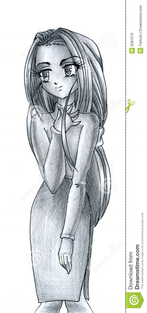 Anime Girl Illustration Stock Illustration Illustration