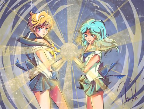 Teamwork Sailor Uranus And Sailor Neptune By Daadia On Deviantart