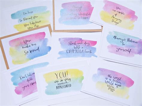 Encouragement Cards 9 Mental Health Cards Daily Affirmations Lunch