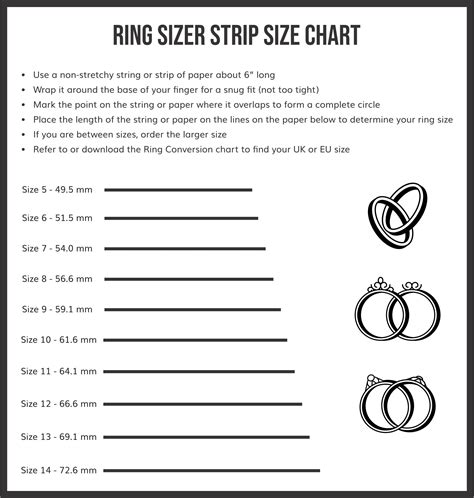 Printable Ring Size Chart Ring Sizer Tool Find Your Ring