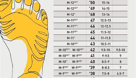 women's shoe size chart printable