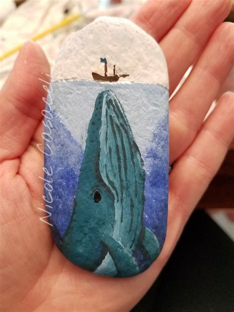 The Wonders Of The Deep Whale Ship Painted Rock Rock Painting Art