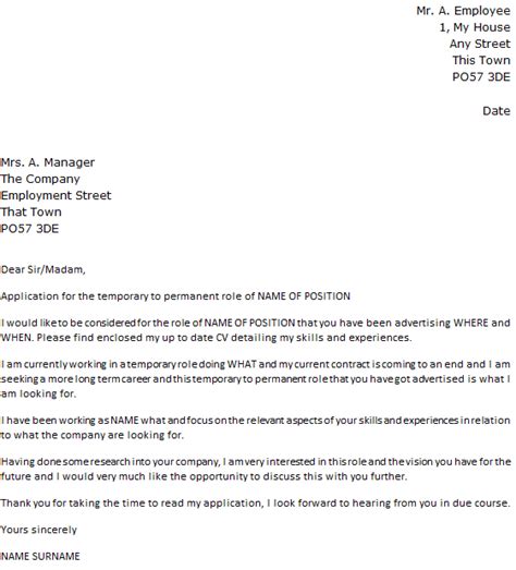 Detail cover letter tips for jobs and internships. Temporary to Permanent Cover Letter Example - icover.org.uk