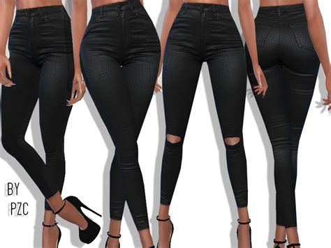 The Sims Resource Bubblegum Black Summer Denim Jeans