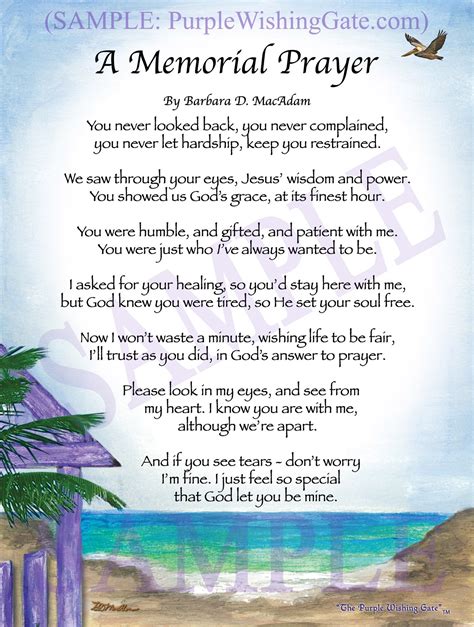 A Memorial Prayer Personalized Framed Ts For Sale
