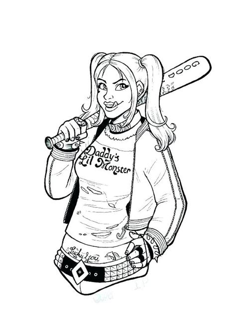 Harley Quinn Coloring Pages Free Printable Coloring