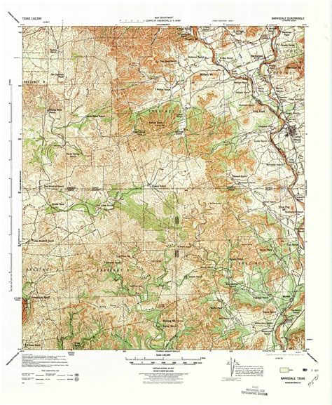 Barksdale Texas 1975 Usgs Old Topo Map Reprint 15x15 Tx Quad 106355