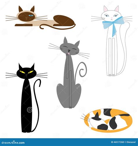 Vector Cartoon Cats Set 46517268