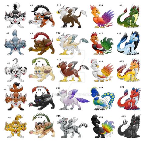 Mythical Creatures Adoptables Closed By Araless On Deviantart