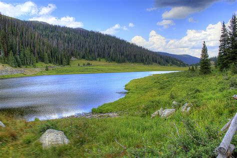 Scenic Lake View At Rocky Mountains National Park Colorado Image