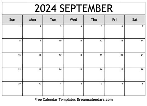 United States 2024 September Calendar Date Printable November 2024