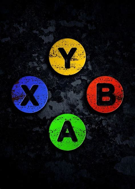 Xbox Buttons Gaming Poster Print Metal Posters Displate Retro