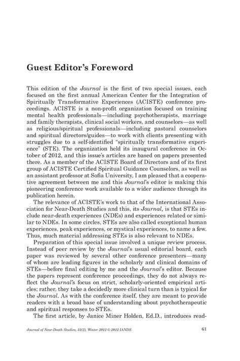Editors Foreword Winter 2012 Unt Digital Library