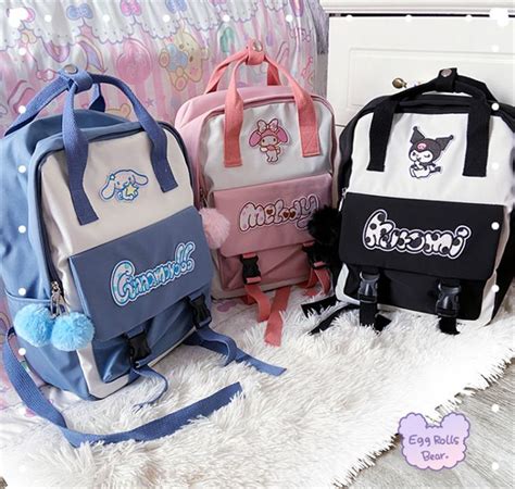 Cute Cinnamoroll Kuromi Backpack My Melody Schoolbag Handback Shoulder