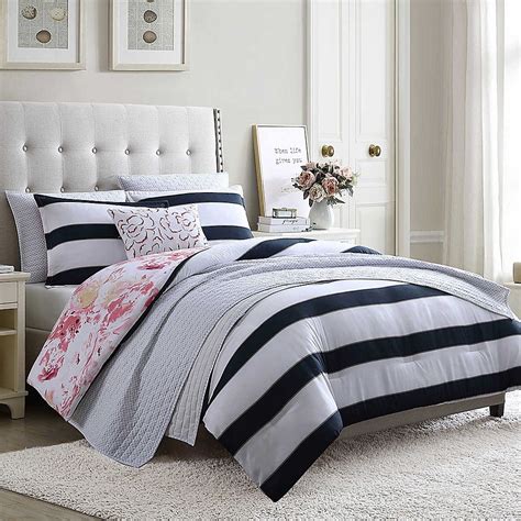 Twin comforter sets come in styles for all ages. Hampton Stripe 7-Piece Reversible Comforter Set in 2020 ...