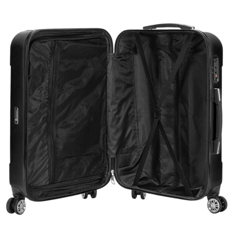 Zimtown 3 Piece Nested Spinner Suitcase Luggage Set With Tsa Lock Black