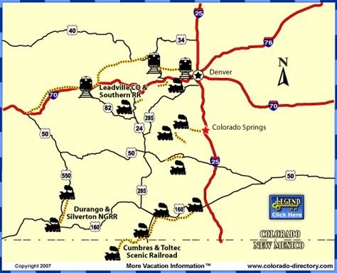 Colorado Train Rides Railroad Maps Co Vacation Directory Train