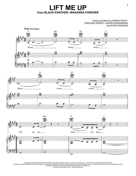 Download Rihanna Lift Me Up From Black Panther Wakanda Forever Sheet Music And Pdf Chords 1
