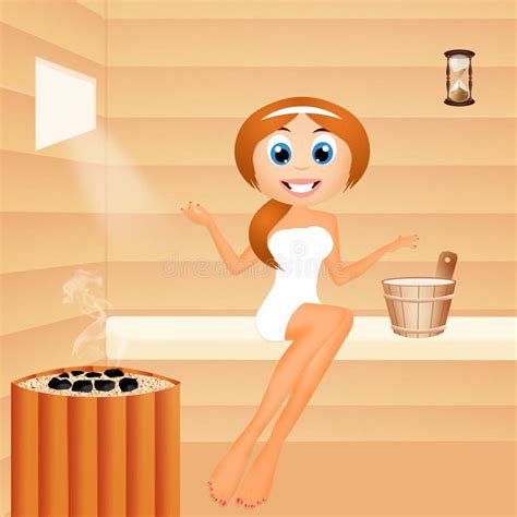 Fille D Tendant Dans Le Sauna Illustration Stock Illustration Du