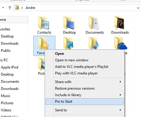 How To Add The Favorites Folder To The Windows Start Menu Microsoft Community