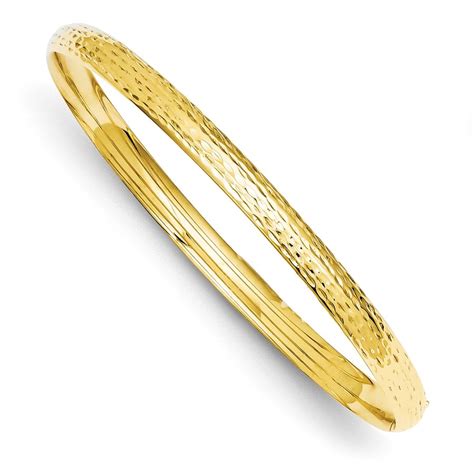 Buy 14k Solid Gold 6 Mm Diamond Cut Fancy Hinged Bangle Bracelet Apmex