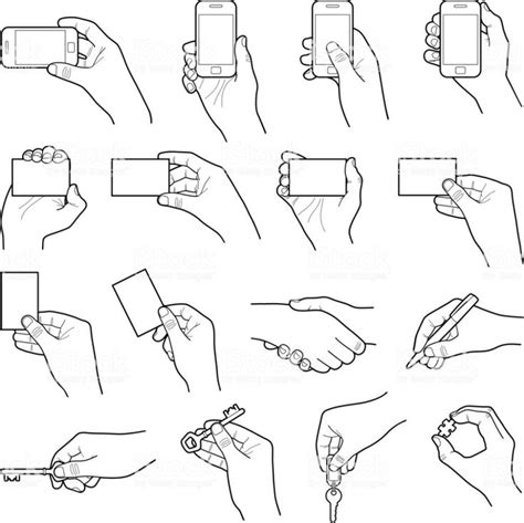 Hands Holding Objects Line Illustration Hand Drawing Reference Art