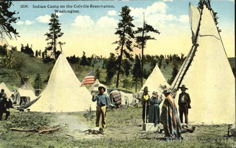 Indian Camp On The Colville Reservation Washington Native Americana