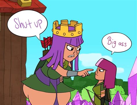 Rule 34 2girls Annoyed Archer Clash Of Clans Archer Queen Clash Of