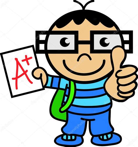 Clever Student Thumb Up — Stock Vector © Rubiocartoons 30574121