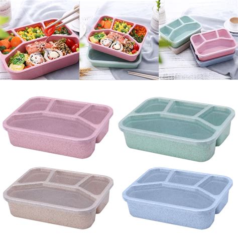 Buy Baabni Lunch Box Reusable 4 Compartment Plastic Divided Food