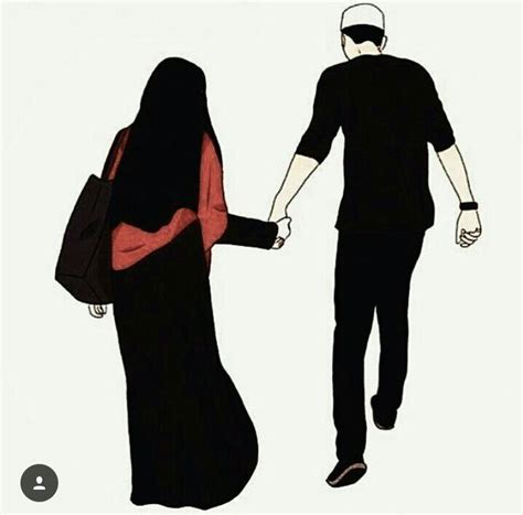29 Gambar Kartun Muslimah Couple Romantis Terpisah Keren Ashabul K H