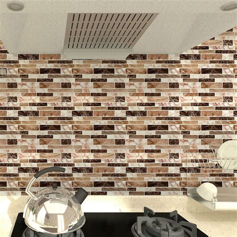 Looking to add a back splash in your kitchen? A17072 - 10-Sheet Peel and Stick Tile Backsplash for ...