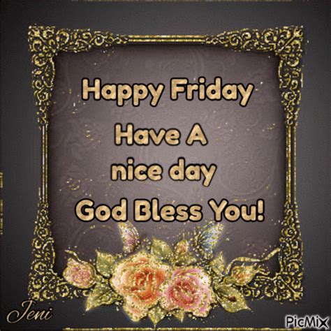 Golden Floral Frame Happy Friday Pictures Photos And Images For