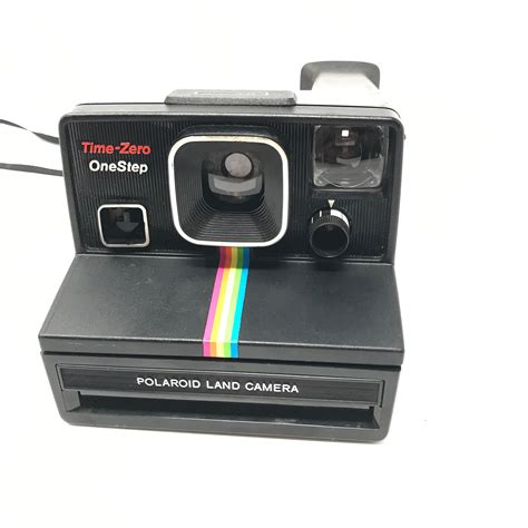 As Is Vintage Polaroid Time Zero Onestep Black Rainbow Stripe Instant
