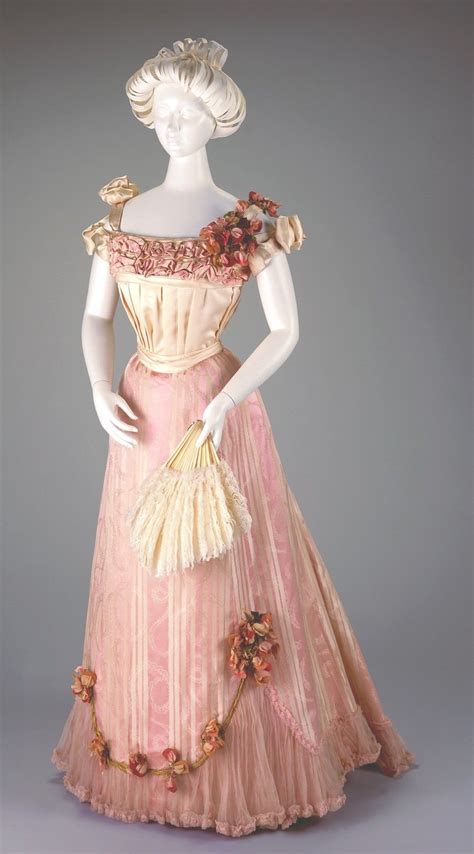1898 1901 Pink Silk Evening Dress Cincinnati Art Museum Victorian Era Fashion Historical