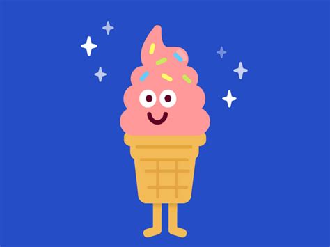 Pink Ice Cream Cute Cartoon 