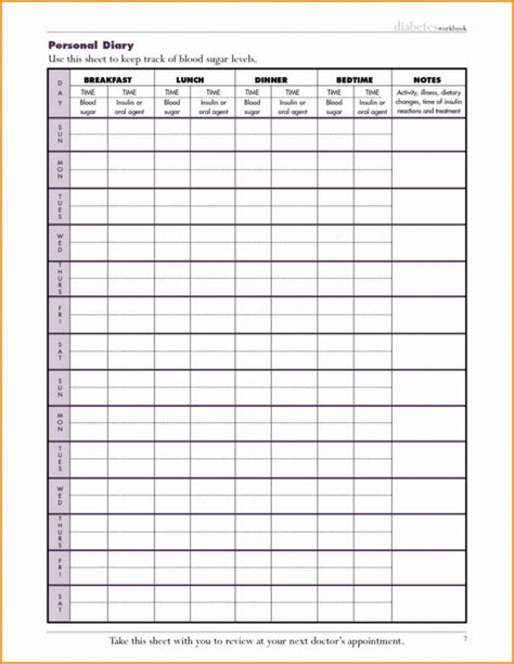 Sample Spreadsheet Blood Sugar Tracking Unique Template Page Best Diabetes Testing Log Template