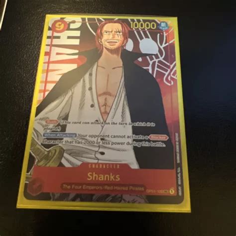 One Piece Card Game Romance Dawn Shanks Parallel Alt Art Op Sec English Picclick