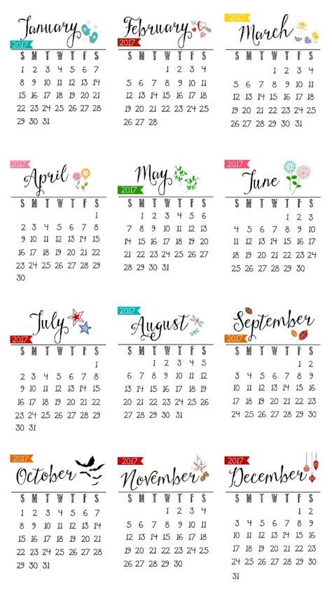 Imprimible Calendario 2017 Gratis Perfecto Para Su Escritorio U