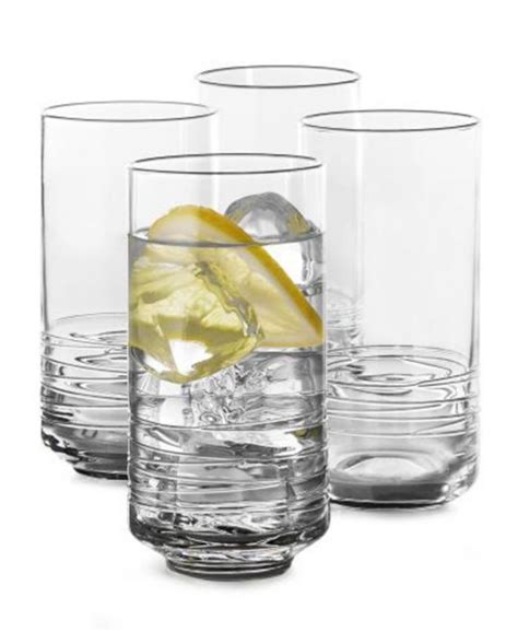 Hotel Collection Closeout Set Of 4 Large Highball Glasses With Cording Created For Macy S