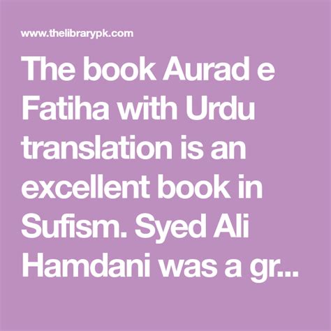 The Book Aurad E Fatiha With Urdu Translation Is An Excellent Book In