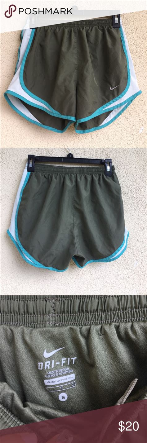 Nike Dri Fit Running Shorts Color Olive Green Material 100