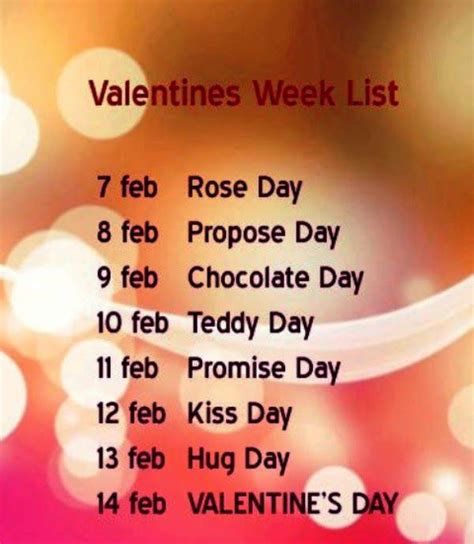 7 Days Of Valentine Week List Tiana Kramer