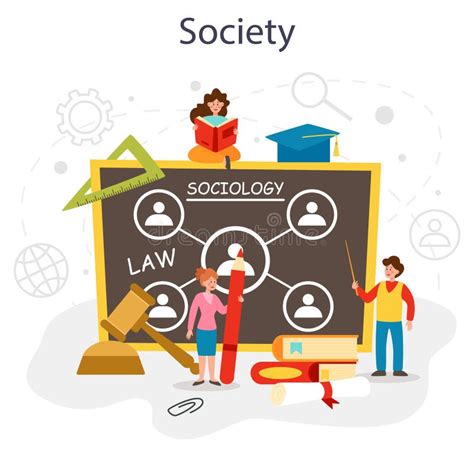 Sociology School Subject Students Studying Society Pattern Stock