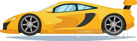 Automobiles Clipart Modern Yellow Race Sports Car Clipart Classroom