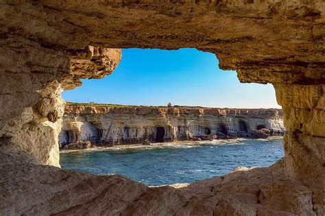 Cyprus Cavo Greko Sea Caves Landscape Sea Erosion Rock Nature